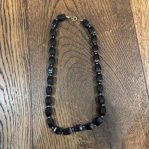 Vintage Black Chunky Beaded Necklace